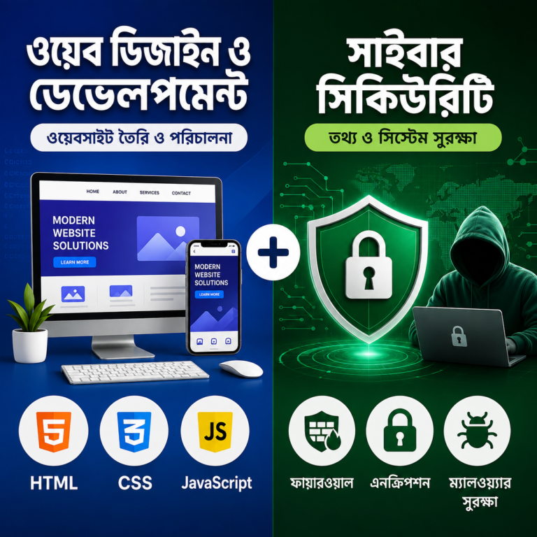 ফিচার ইমেজ ওয়েব ডেভেলপমেন্ট ও সাইবার সিকিউরিটি